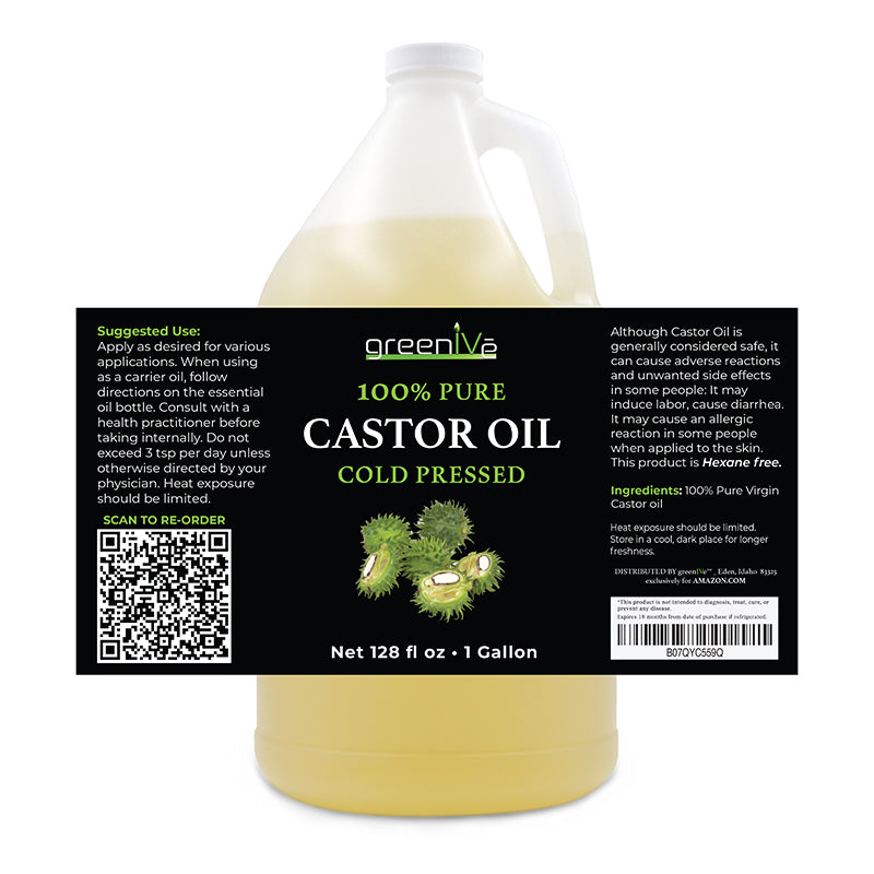 100% Pure Castor Oil - Cold Pressed - Hexane Free - GreenIVe CBD